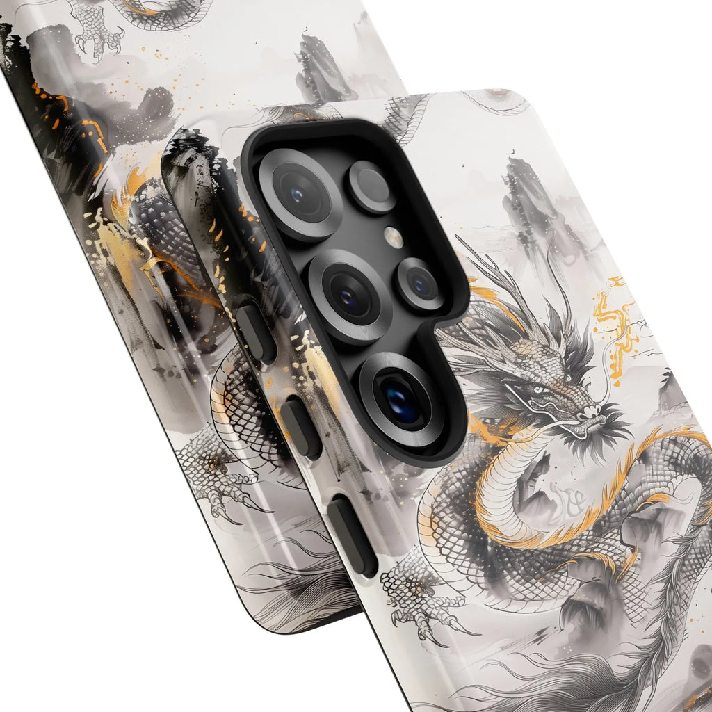 Dragon Phone Case for Samsung Galaxy | Japanese Ink Wash Art Design | Dual-Layer Tough Cover | Premium Gift for Mythology Fan