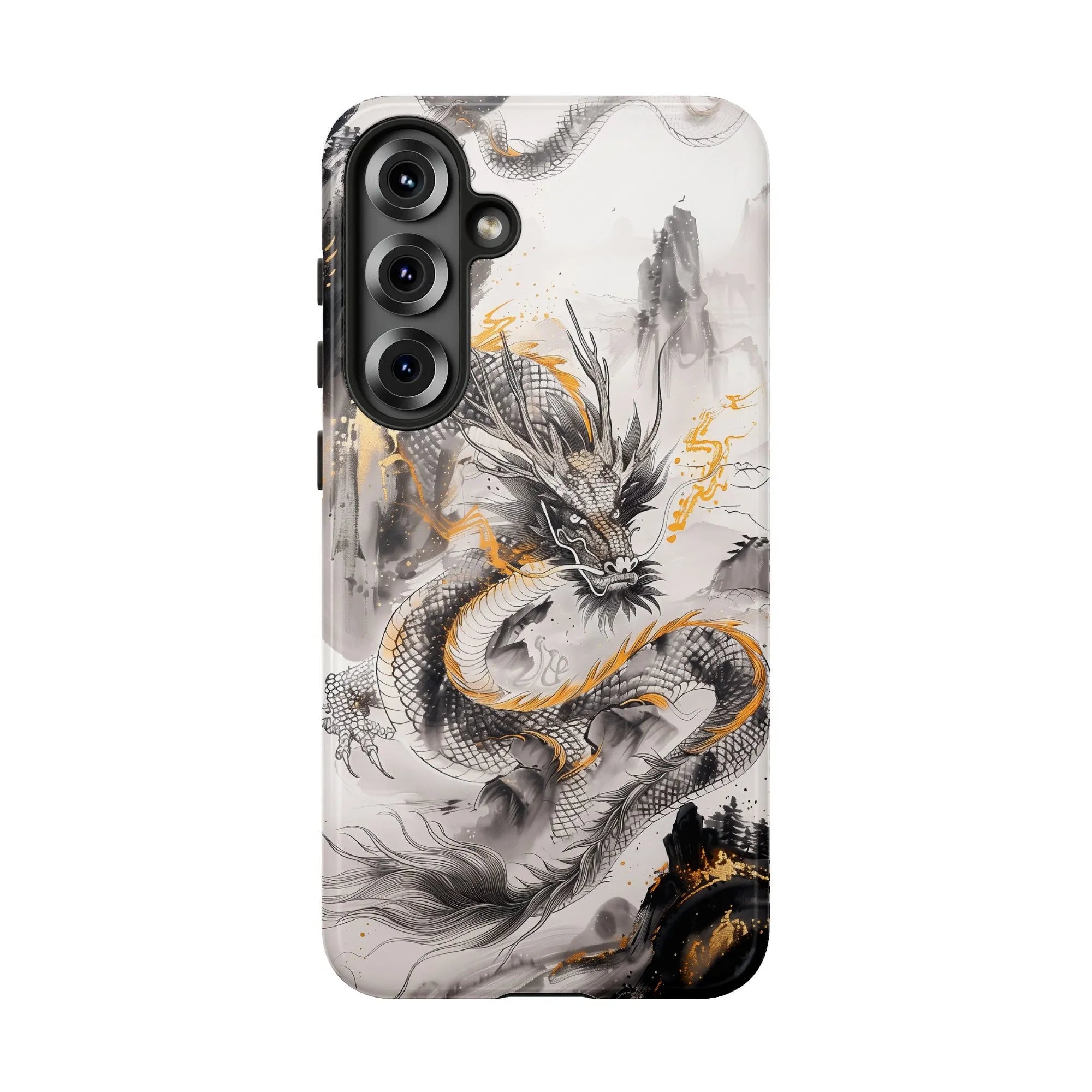 Dragon Phone Case for Samsung Galaxy | Japanese Ink Wash Art Design | Dual-Layer Tough Cover | Premium Gift for Mythology Fan