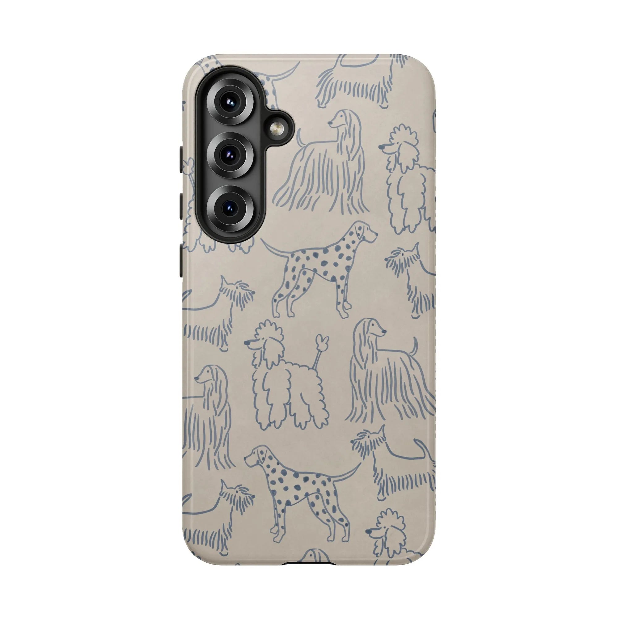 Dog Breed Pattern Samsung Case | Minimalist Sketch Art Dogs | Dual-Layer Protective Cover | Premium Gift for Dog Lover